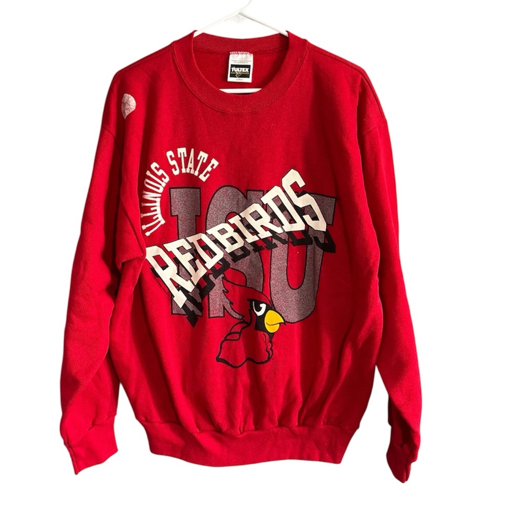 Tultex Red Illinois State Redbirds Crewneck Sweatshirt vintage 90’s